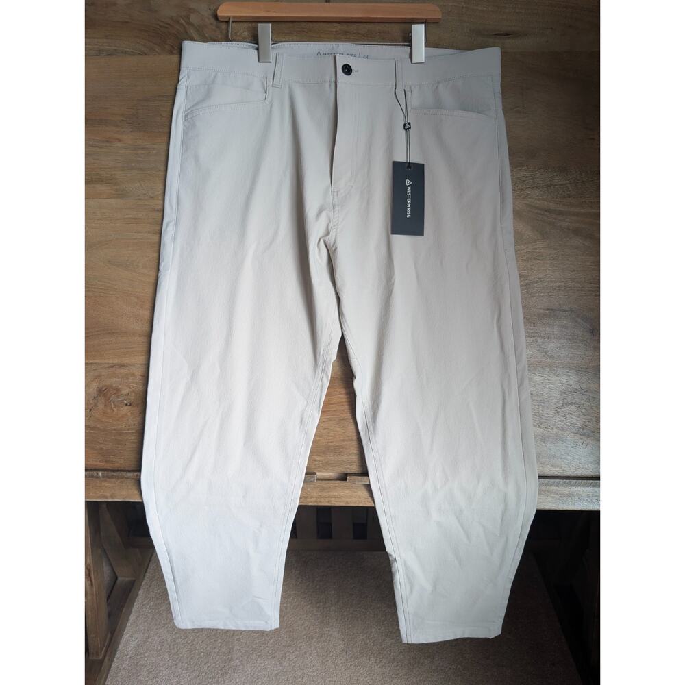 Western Rise Evolution Pants Mens 38 Light Tan Stretch Performance Straight NWT